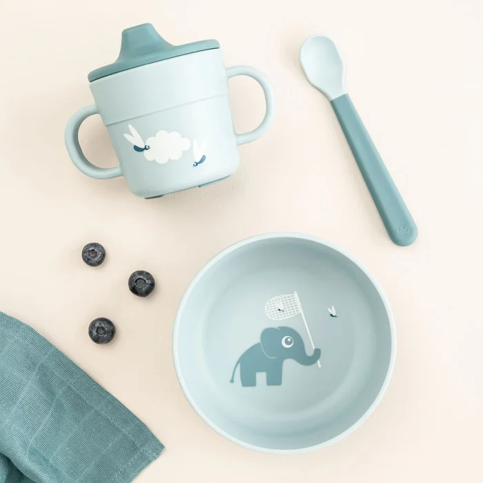 Done by Deer - Prvi jedilni set Foodie Elphee, Blue