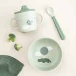 Done by Deer - Prvi jedilni set Foodie Happy clouds, Green