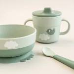 Done by Deer - Prvi jedilni set Foodie Happy clouds, Green