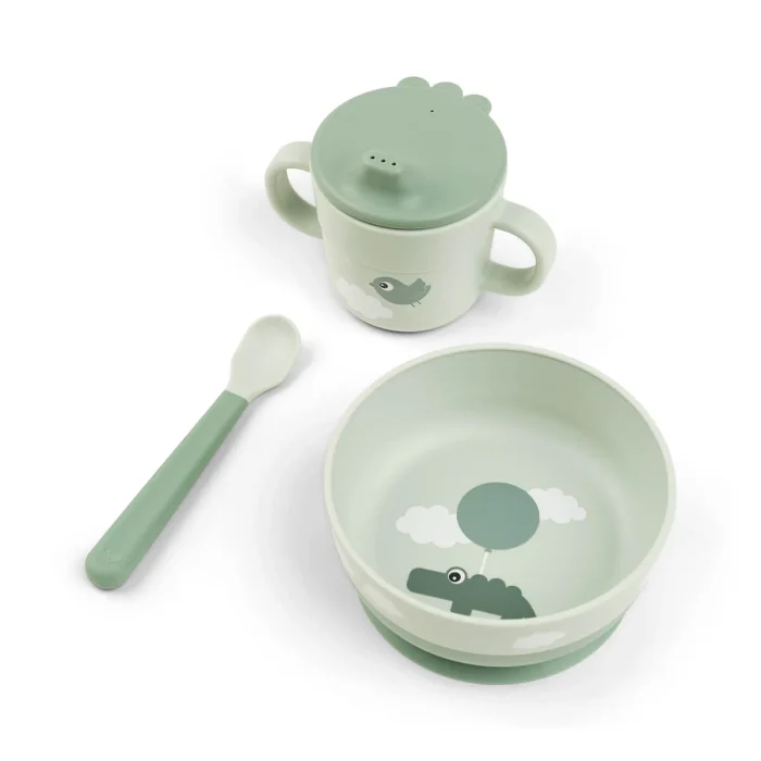 Done by Deer - Prvi jedilni set Foodie Happy clouds, Green