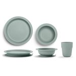 Elodie - Jedilni set iz bambusa, Pebble Green