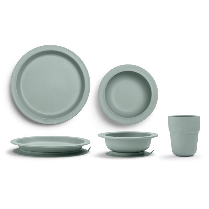Elodie - Jedilni set iz bambusa, Pebble Green