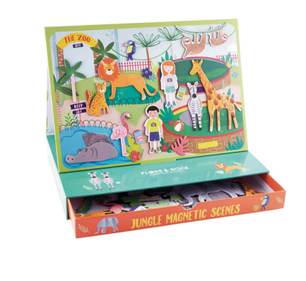 Floss&Rock® Magnetna knjigica Magnetic Play Scenes Jungle