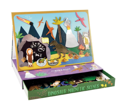 Floss&Rock® Magnetna knjigica Magnetic Play Scenes Dinosaur