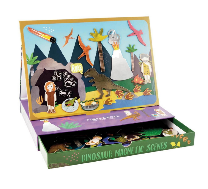 Floss&Rock® Magnetna knjigica Magnetic Play Scenes Dinosaur
